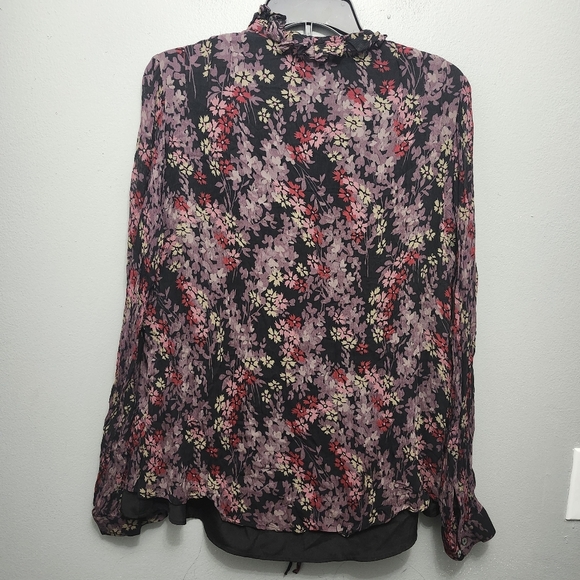 Polo Ralph Lauren women's button-up blouse size XL floral black - Picture 7 of 9